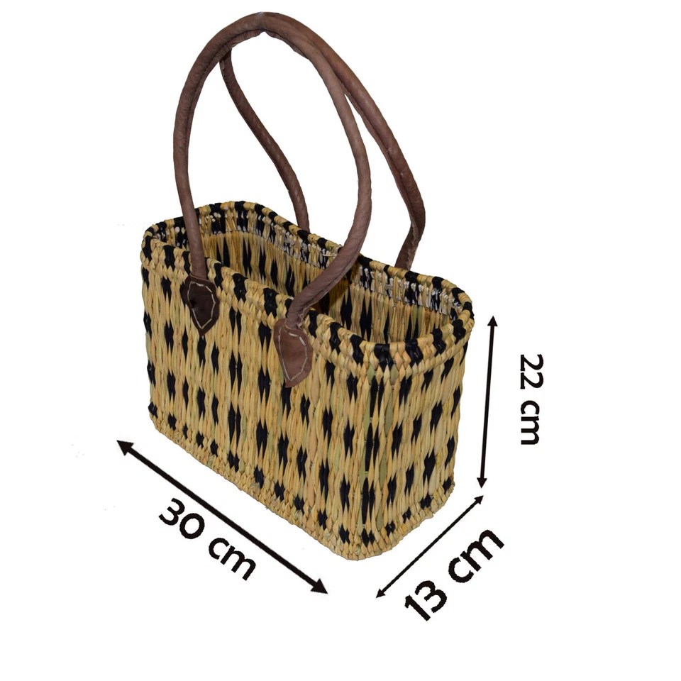 Seegras Tasche klein langer Griff Einkaufskorb Korb Flechtkorb Korbtasche - Bild 2 von 2