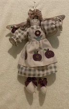 Tb Toy Trading Country Folk Art Angel Rag Doll 14" x 11" - EUC