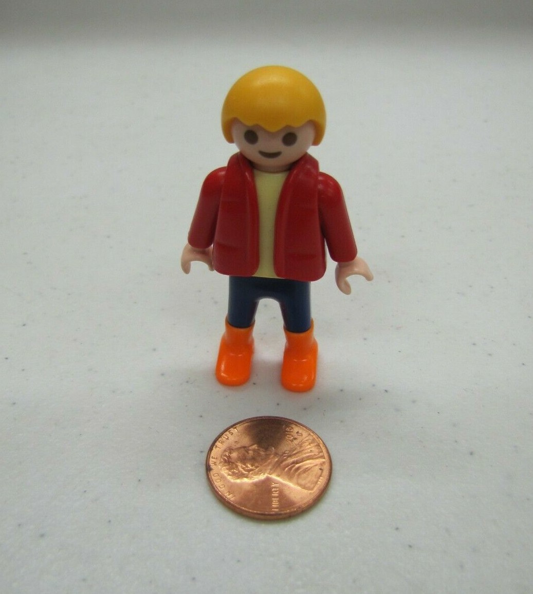 PLAYMOBIL Figura BAMBINA Bambola Capelli Biondi con Giacca Rossa Cavallo Pony Rider