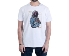 Astronaut Cyberpunk Retro Style Graphic Art Novelty Tee Premium T-Shirt