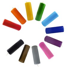 3x pillar candle rustic height 95mm ø34mm paraffin wax drip candle