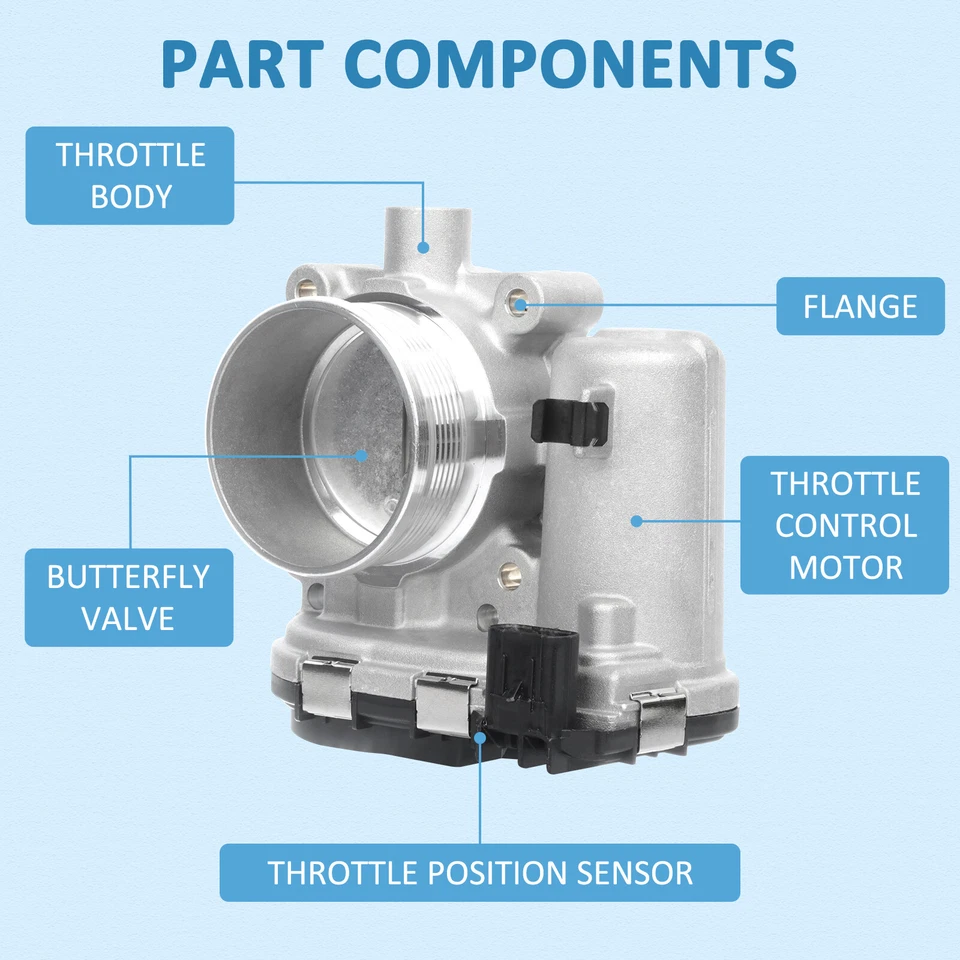 Throttle Body for Ford Explorer Focus Fusion Escape Edge Taurus Lincoln MKZ 2.0L - Image 3 of 4