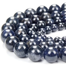 Natural Dark Blue Iolite AA Round 4MM 5MM 6MM 8MM 10MM 12MM Loose Beads D360 