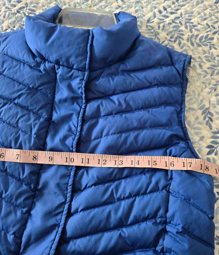 Talbots Vest Womens Medium Blue Pockets Duck Down Feather Fill Quilted Puffer - Picture 6 of 13