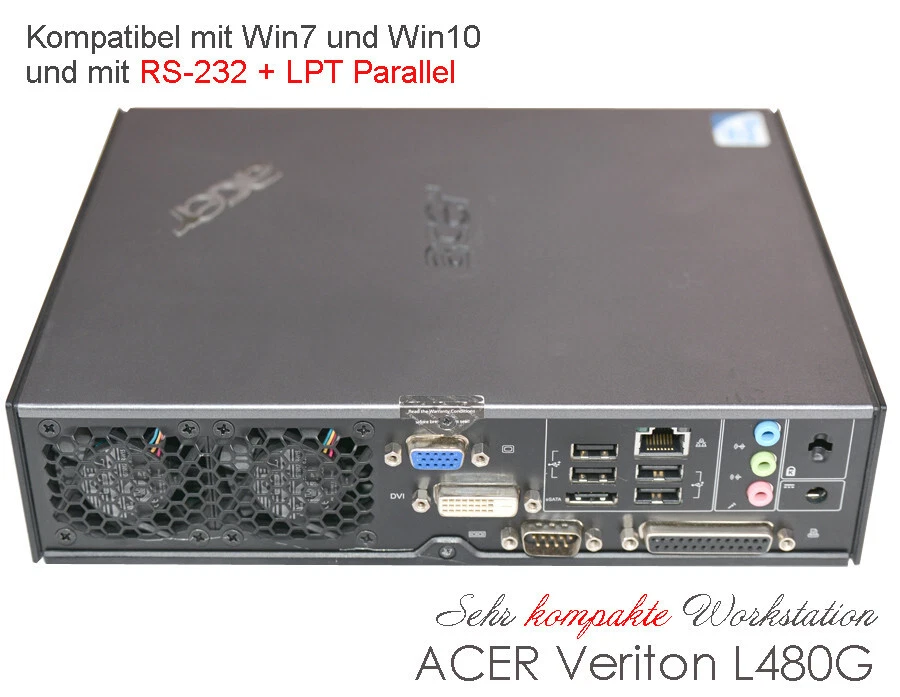 MINI COMPUTER ACER VERITON L480G  WINDOWS XP 160GB 2GB RS-232 LPT PARALLEL V70x - Bild 4 von 4