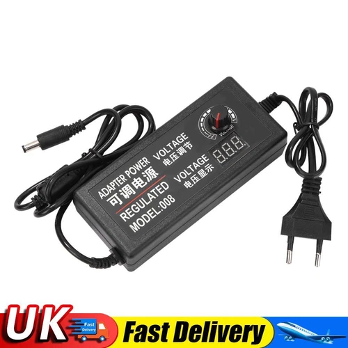 72W Display Adjustable DC Voltage Regulated Power Supply Adapter (EU Plug)