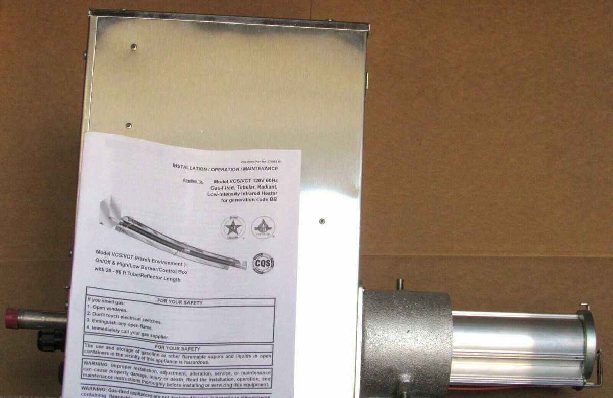 Reznor VCT-60 Natural Gas Infrared Commercial Outdoor Radiant Tube Heater  Nortek | eBay
