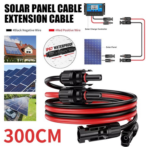 1 Pair Solar Panel Extension Cable Wire Black&Red PV Connector 6mm² Cable UK - Picture 13 of 15