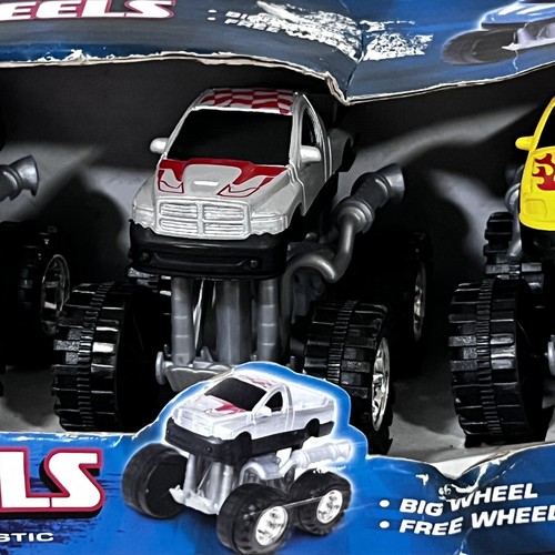 Mighty Wheels Die Cast Metal And Plastic Monster Trucks Vintage Set Of 4 New - Picture 8 of 9