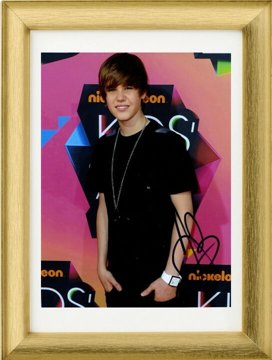 justin bieber サイン入り写真 Justin Bieber Autograph With Picture Frame My World One Time