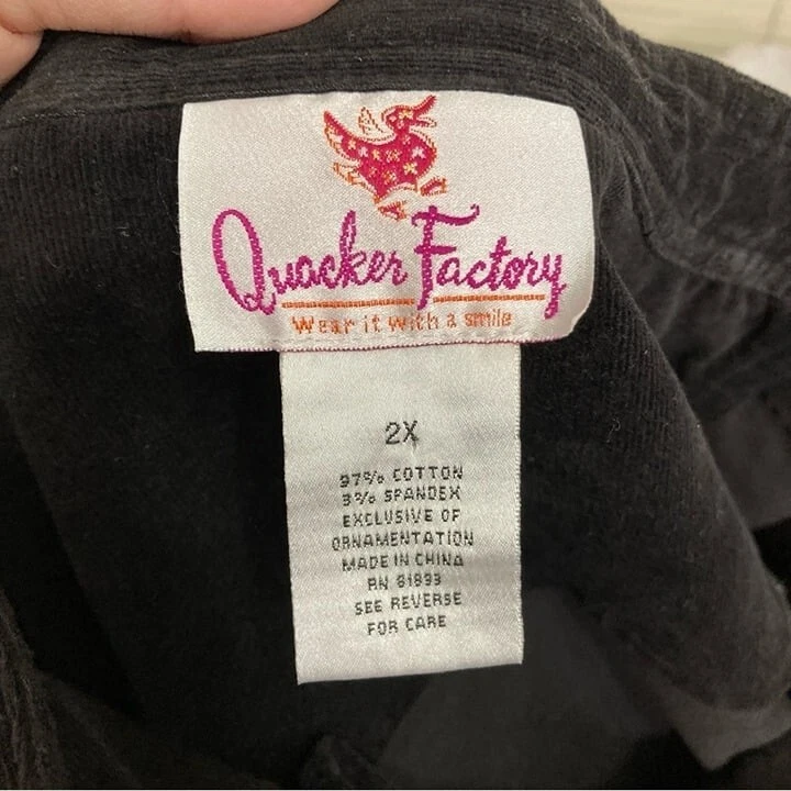 Quacker Factory Black Velvet Embellished Zip Up Jacket size 2X - Image 2 of 4