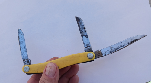 ~GOOD SNAP Kabar USA 1097 Yellow Bird's Eye Rivet Stockman Knife~ - Picture 2 of 5