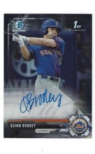 Quinn Brodey 2017 Bowman Chrome Autograph Cd # CDA-QB, NY Mets