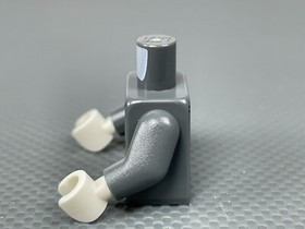 LEGO Minifigure Dark Bluish Gray Torso Robe Tie Hood White Shirt Sash Hashmarks