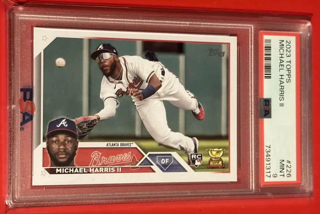 MICHAEL HARRIS II 2023 Topps series 1 #226 RC Rookie PSA 9 Atlanta Braves ROY
