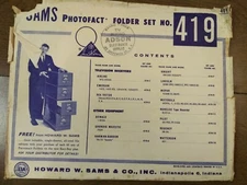 SAMS Photofact Folder Set 419 Television Receivers etc 1950s 1960s TV schematics