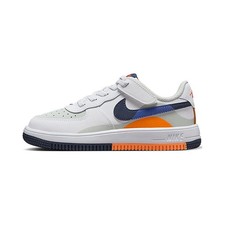 FN0410-002 Nike Air Force 1 Low Top Kids' Skate Shoes, Gray/Blue