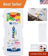 16 Color Oval Pan Watercolor Paint Set - Non-Toxic with Paintbrush Included