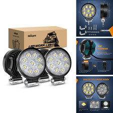 Nilight Led Pods 4Pcs 4.5Inch 42W 4200Lm Round Spot Light Off Road Lights Fog