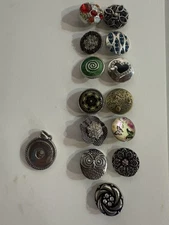 Mixed  Snap Jewelry- Combo Of Necklace Chain And 13 Snaps Lot