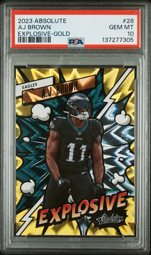 2023 Panini Absolute AJ Brown Explosive Gold 8/10 #28 PSA 10 SSP