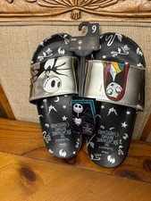 Disney's The Nightmare Before Christmas Metallic Slide Sandals Size 9 NEW w TAGS