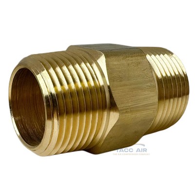 Brass Pipe Hex Nipple Fitting 1'' MNPT x 1'' NPT Male Adapter