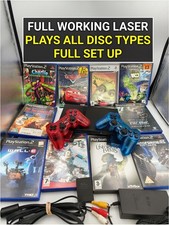 PlayStation 2 Slim PS2 Console Black Boxed Big Bundle x10 Games 2x controllers