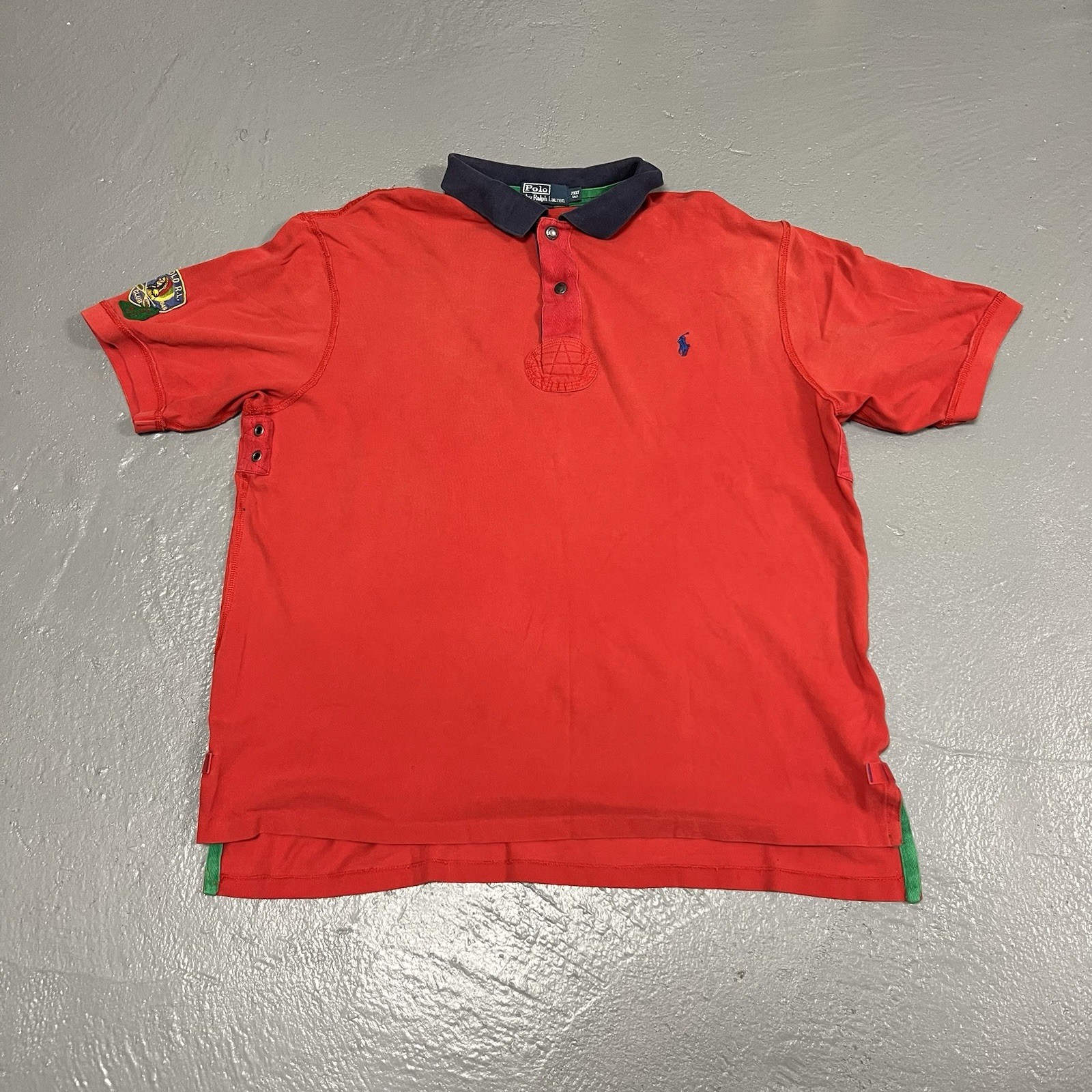 Red Reverse Weave Polo Ralph Lauren Polo Size Xxl Tall