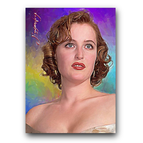 Gillian Anderson #2 Art Card Limited 46/50 Edward Vela Signed (Movies -)