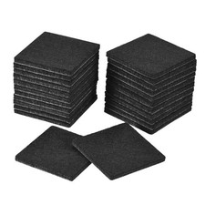 24Pcs Furniture Sliders 2.4" Square Self Adhesive Felt Furniture Pads Black