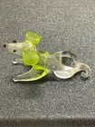 Vintage miniature handmade coloured glass dog figurine in Murano style