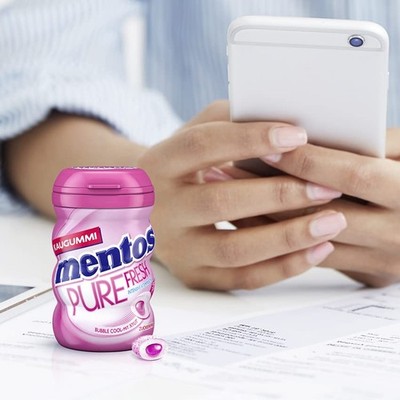 Mentos Kaugummi Pure Fresh Bubble Cool Grüner Tee Dragees zuckerfrei 6er Pack