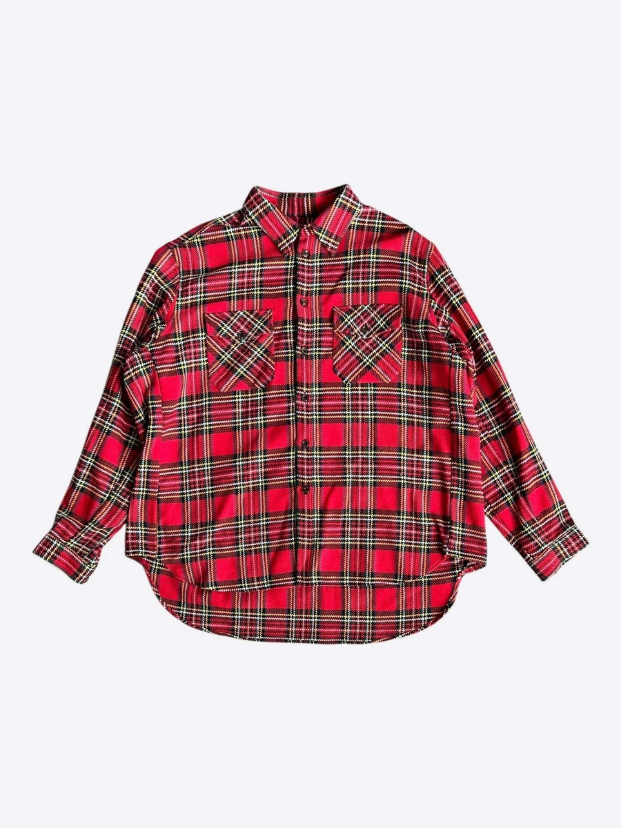 Gucci Red Plaid Checked Flannel Shirt | eBay