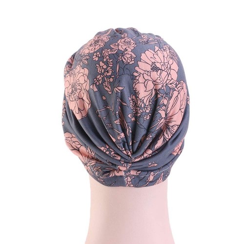 Cotton Turbans Satin Liner Double-Layered Beanie Chemo Cap Sleep Bonnet Grey … - 第 6/7 張圖片