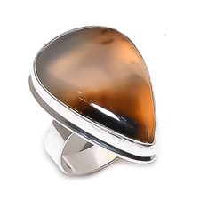 Montana Agate Gemstone 925 Sterling Silver Jewelry Ring Size 9 X-Mas Gift D892