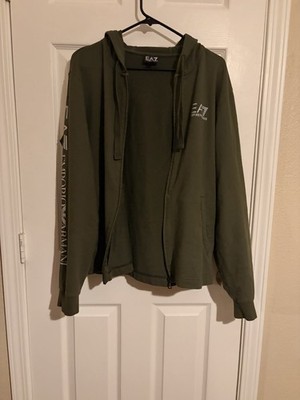 Original EA7 Emporio Armani Train Logo Series Full Zip Hoodies Men's Zise XL