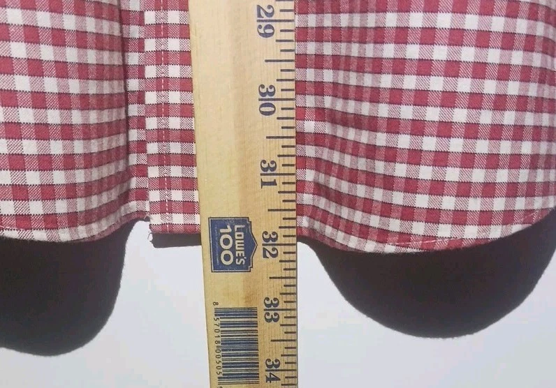 Orvis Long Sleeve Button Front Shirt Plaid RN#70534 Red White Plaid Medium - Image 3 of 4