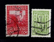 AUSTRIA 1908 1922 1924 PERFIN LZR BV P148 A