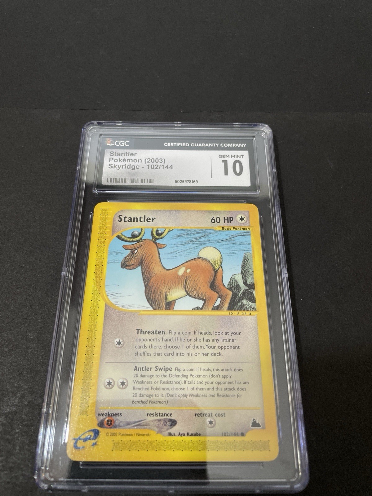 Stantler - 102/144 - CGC 10 Gem Mint  Skyridge eReader Pokemon TCG