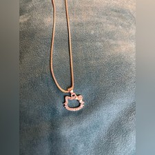 Girls Silvertone Hello Kitty Pendant Necklace