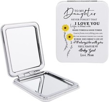 to My Daughter Sunflower Gifts from Mom Daughter Makeup Mirror Inspirational