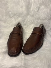 Bruno Magli Brown Textured Leather Bit Loafers Men s US 10 Made in Italy