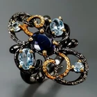 Handmade Natural Iolite Ring 925 Sterling Silver Size 6.75 /R446128