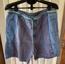 VTG 1990s Retro color block Blue Teal Gitano Men's shorts XL 40-42 Drawstring