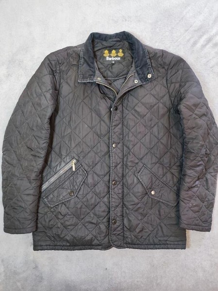 Men Barbour Jacket Black Polyester M