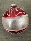Vintage Germany Mercury Glass Ornament Red with Silver Mica Design - 3 1/2” — photo 6