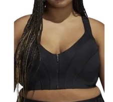 NWT Adidas X Ivy Park Support Zip Bra GS0350 Black Size 2X
