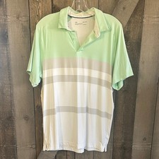 Under Armour HeatGear Golf Polo Men  s Medium White Mint Stripe Performance Shirt