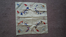Antique WW1  THE 4 NATIONAL ANTHAMS SILK  Handkerchief